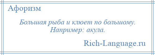 
    Большая рыба и клюет по большому. Например: акула.