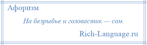 
    На безрыбье и головастик — сом.