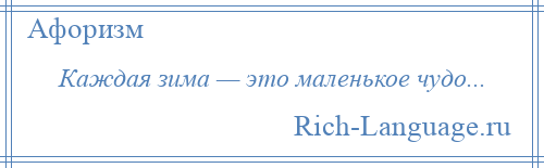 
    Каждая зима — это маленькое чудо...