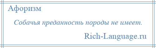 
    Собачья преданность породы не имеет.