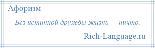 
    Без истинной дружбы жизнь — ничто.