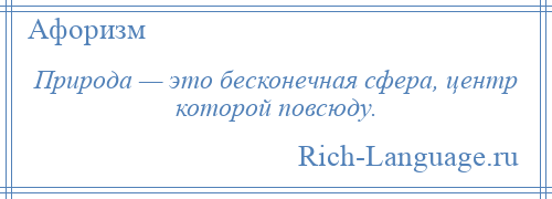 
    Природа — это бесконечная сфера, центр которой повсюду.