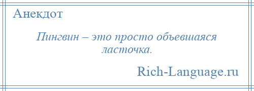 
    Пингвин – это просто объевшаяся ласточка.