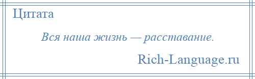 
    Вся наша жизнь — расставание.