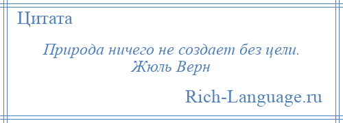 
    Природа ничего не создает без цели. Жюль Верн