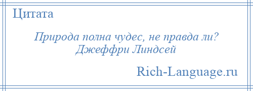 
    Природа полна чудес, не правда ли? Джеффри Линдсей