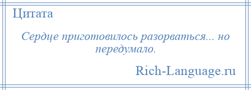 
    Сердце приготовилось разорваться... но передумало.