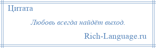 
    Любовь всегда найдёт выход.
