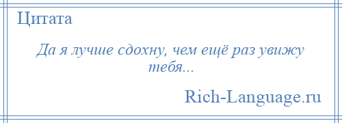 
    Да я лучше сдохну, чем ещё раз увижу тебя...