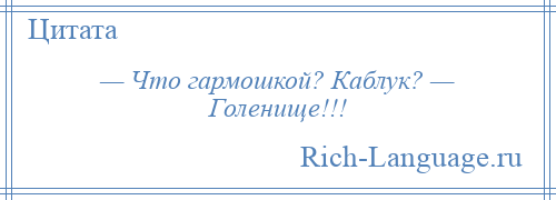 
    — Что гармошкой? Каблук? — Голенище!!!