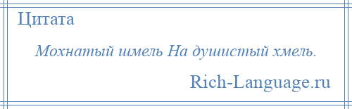 
    Мохнатый шмель На душистый хмель.