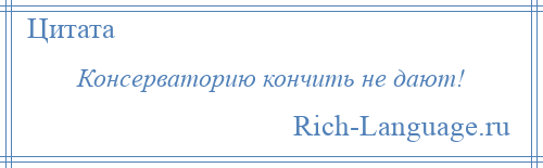 
    Консерваторию кончить не дают!