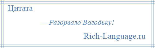 
    — Разорвало Володьку!