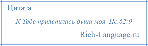 
    К Тебе прилепилась душа моя. Пс.62:9