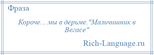 
    Короче... мы в дерьме. Мальчишник в Вегасе 