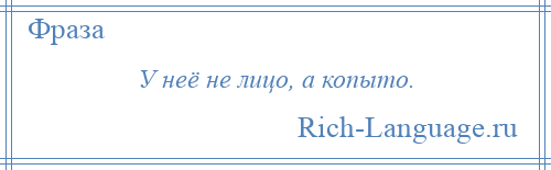 
    У неё не лицо, а копыто.