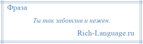 
    Ты так заботлив и нежен.