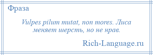 
    Vulpes pilum mutat, non mores. Лиса меняет шерсть, но не нрав.