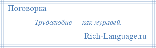 
    Трудолюбив — как муравей.