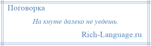 
    На кнуте далеко не уедешь.