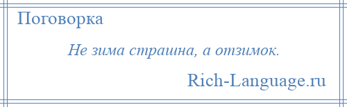 
    Не зима страшна, а отзимок.