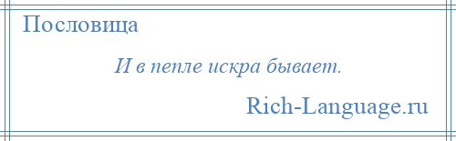 
    И в пепле искра бывает.