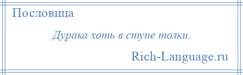 
    Дурака хоть в ступе толки.