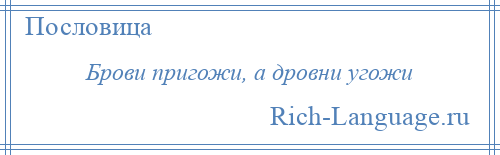 
    Брови пригожи, а дровни угожи