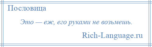 
    Это — еж, его руками не возьмешь.