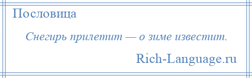 
    Снегирь прилетит — о зиме известит.