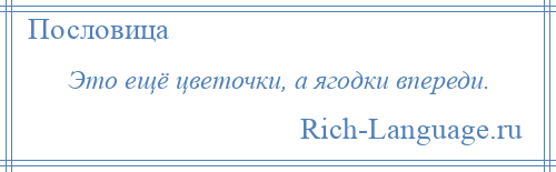 
    Это ещё цветочки, а ягодки впереди.