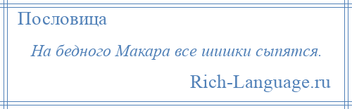 
    На бедного Макара все шишки сыпятся.