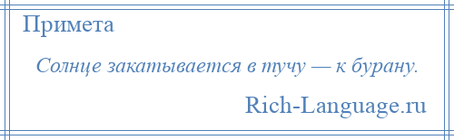 
    Солнце закатывается в тучу — к бурану.