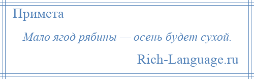 
    Мало ягод рябины — осень будет сухой.