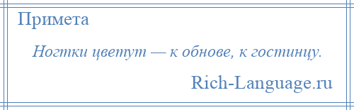 
    Ногтки цветут — к обнове, к гостинцу.