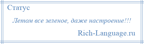 
    Летом все зеленое, даже настроение!!!