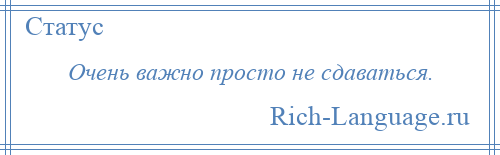 
    Очень важно просто не сдаваться.