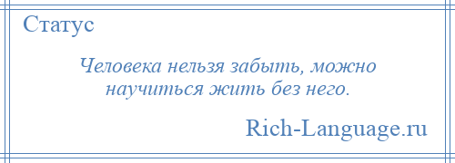 
    Человека нельзя забыть, можно научиться жить без него.