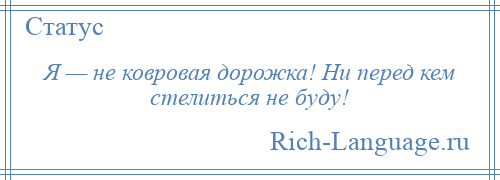 Ни перед кем ни перед чем