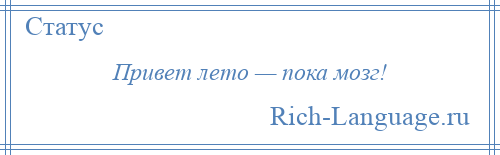 
    Привет лето — пока мозг!