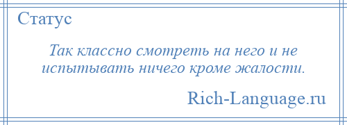 
    Так классно смотреть на него и не испытывать ничего кроме жалости.