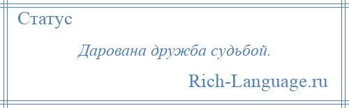 
    Дарована дружба судьбой.